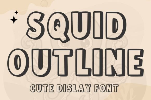 Squid Outline Font for Creative Projects